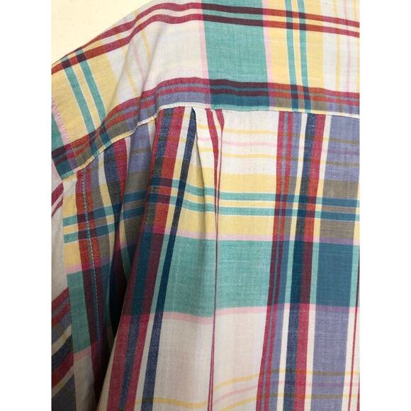 Ralph Lauren Plaid 100% Cotton Short Sleeve Button Down Shirt XXL Preppy Casual - Picture 11 of 14